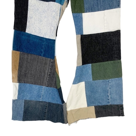Vintage Levi's Patchwork Bell Bottom Flare Leg Jeans Size 36/XL - Picture 4 of 8